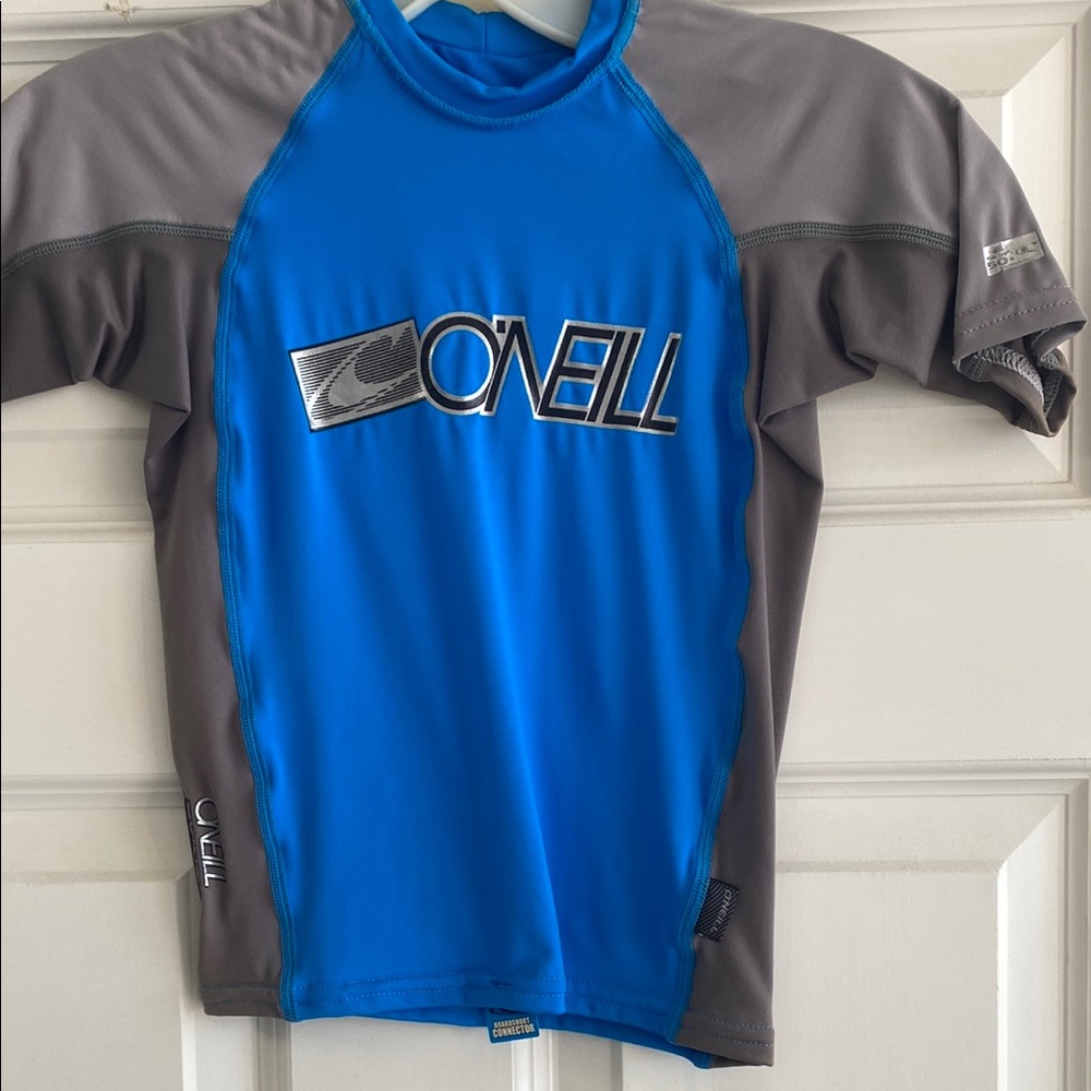 O'Neill Boys Blue and Gray Rashguard Swim Shirt